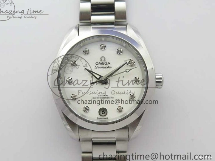 0512 Flexible Aqua Terra 150M 34mm Ladies SS VSF 1:1 Best Edition White MOP Dial Diamonds Markers on SS Bracelet A 7930